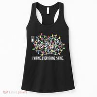 It's Fine I'm Fine Everything Is Fine Funny Christmas Lights Women's Tank Top thumb 0