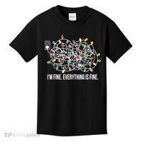 It's Fine I'm Fine Everything Is Fine Funny Christmas Lights Kids T-Shirt thumb 0