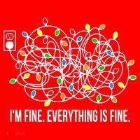 It's Fine I'm Fine Everything Is Fine Funny Christmas Lights Santa Hat thumb 1