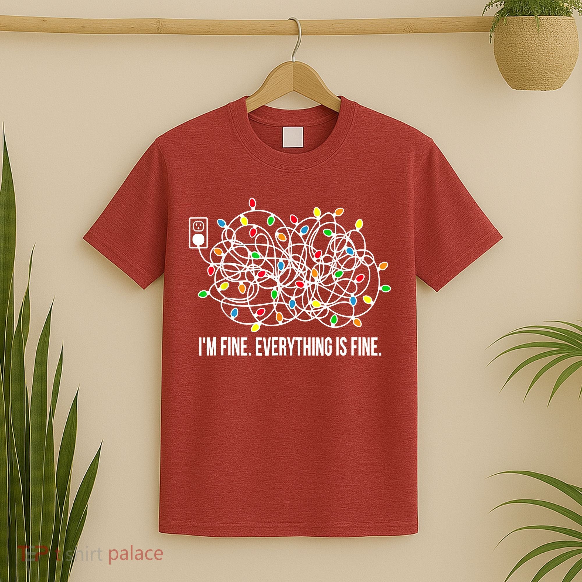 It's Fine I'm Fine Everything Is Fine Funny Christmas Lights T-Shirt