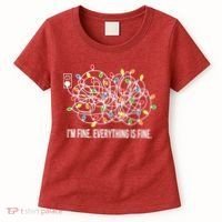 It's Fine I'm Fine Everything Is Fine Funny Christmas Lights Women's T-Shirt thumb 0