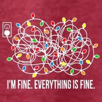 It's Fine I'm Fine Everything Is Fine Funny Christmas Lights Women's T-Shirt thumb 6