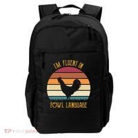 I'm Fluent In Fowl Language Retro Rooster Sunset Farmer Backpack thumb 0