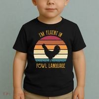 I'm Fluent In Fowl Language Retro Rooster Sunset Farmer Toddler T-Shirt thumb 2