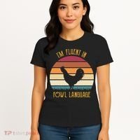 I'm Fluent In Fowl Language Retro Rooster Sunset Farmer Women's T-Shirt thumb 4