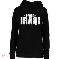 Iraqi Funny Iraq Flag Retro Country Womens Funnel Neck Pullover Hood thumb 0