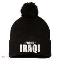 Iraqi Funny Iraq Flag Retro Country Pom Pom 12in Knit Beanie thumb 0