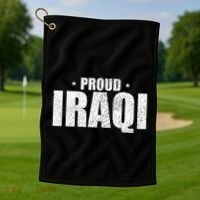 Iraqi Funny Iraq Flag Retro Country Golf Towel thumb 1