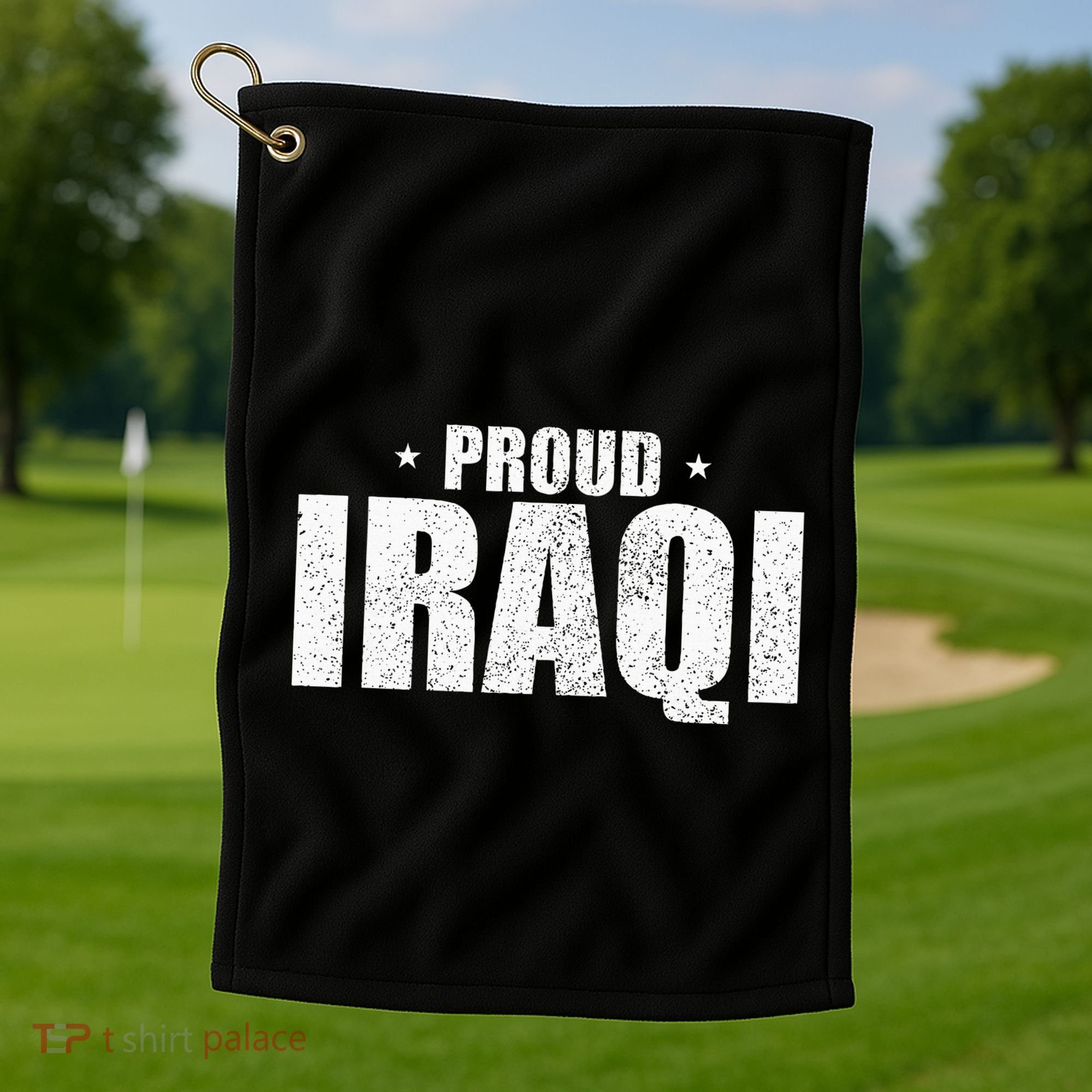 Iraqi Funny Iraq Flag Retro Country Golf Towel