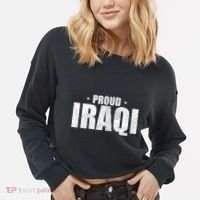 Iraqi Funny Iraq Flag Retro Country Cropped Pullover Crew thumb 2