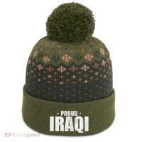 Iraqi Funny Iraq Flag Retro Country The Baniff Cuffed Pom Beanie thumb 0