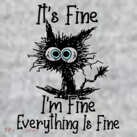 It's Fine I'm Fine Everything Fine Cat Cute Cat Kids T-Shirt thumb 2