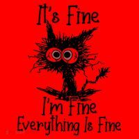 It's Fine I'm Fine Everything Fine Cat Cute Cat Santa Hat thumb 1