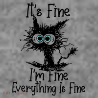 It's Fine I'm Fine Everything Fine Cat Cute Cat Toddler Hoodie thumb 2