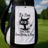 It's Fine I'm Fine Everything Fine Cat Cute Cat Golf Towel thumb 2