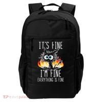 It's Fine I'm Fine Everything Is Fine Funny Cat Backpack thumb 0