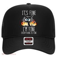 It's Fine I'm Fine Everything Is Fine Funny Cat Hat thumb 0