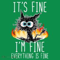 It's Fine I'm Fine Everything Is Fine Funny Cat Baby Bodysuit thumb 2