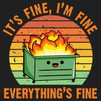 Its Fine Im Fine Everythings Fine Lil Dumpster Fire Cool Beanie thumb 2