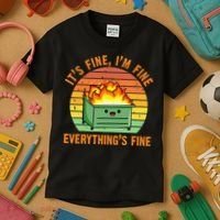 Its Fine Im Fine Everythings Fine Lil Dumpster Fire Cool Kids T-Shirt thumb 3