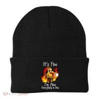 ItS Fine IM Fine Everything Is Fine Funny IM Fine Dog Beanie thumb 0