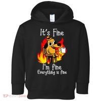 ItS Fine IM Fine Everything Is Fine Funny IM Fine Dog Toddler Hoodie thumb 0