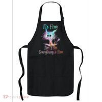 Its Fine Im Fine Everything Is Fine Tie Dye Cat Apron thumb 0