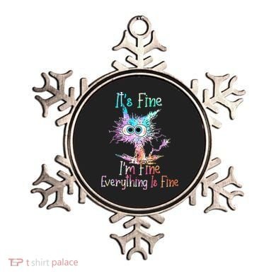 Its Fine Im Fine Everything Is Fine Tie Dye Cat Ornament