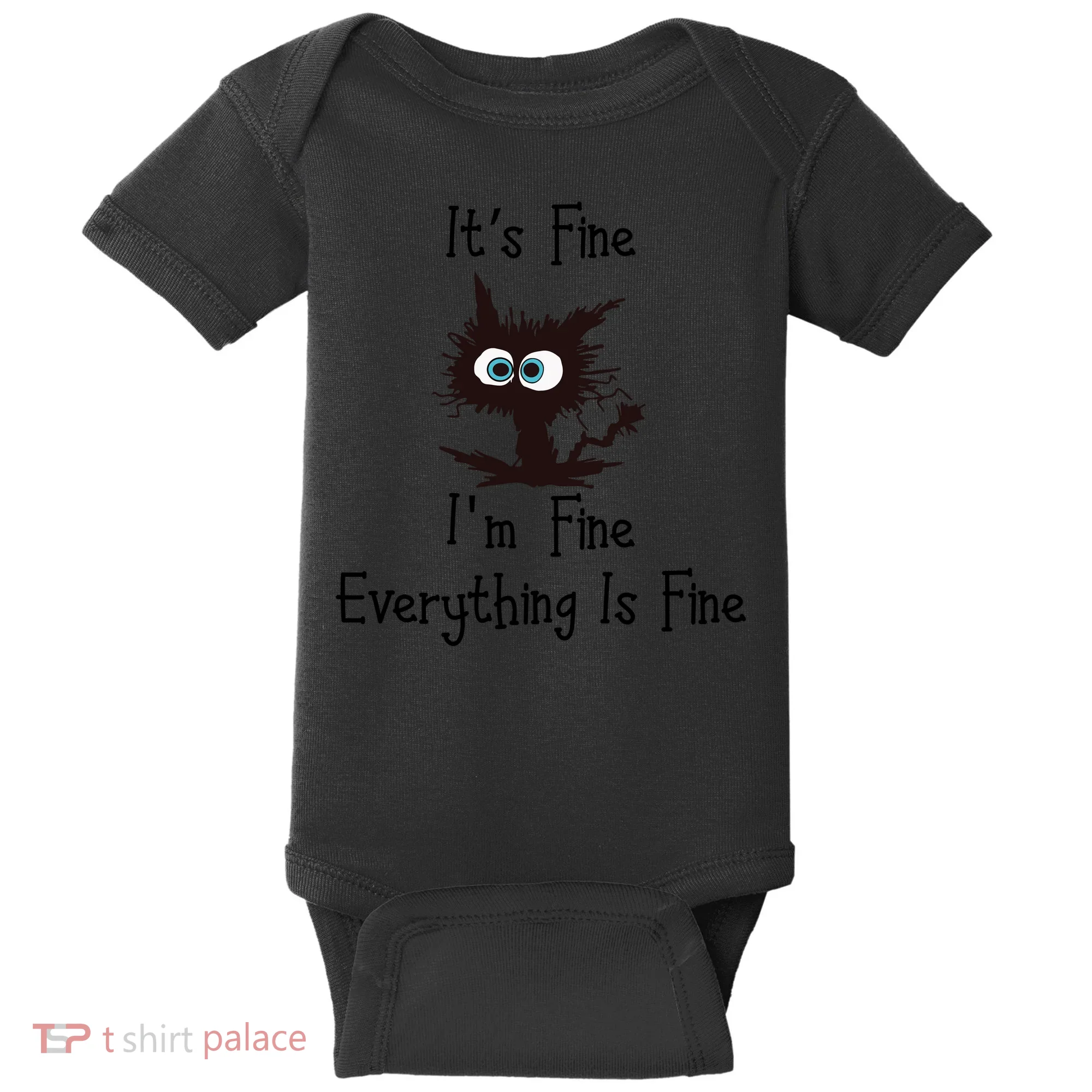 It's Fine I'm Fine Everything Is Fine Funny Cat Baby Bodysuit