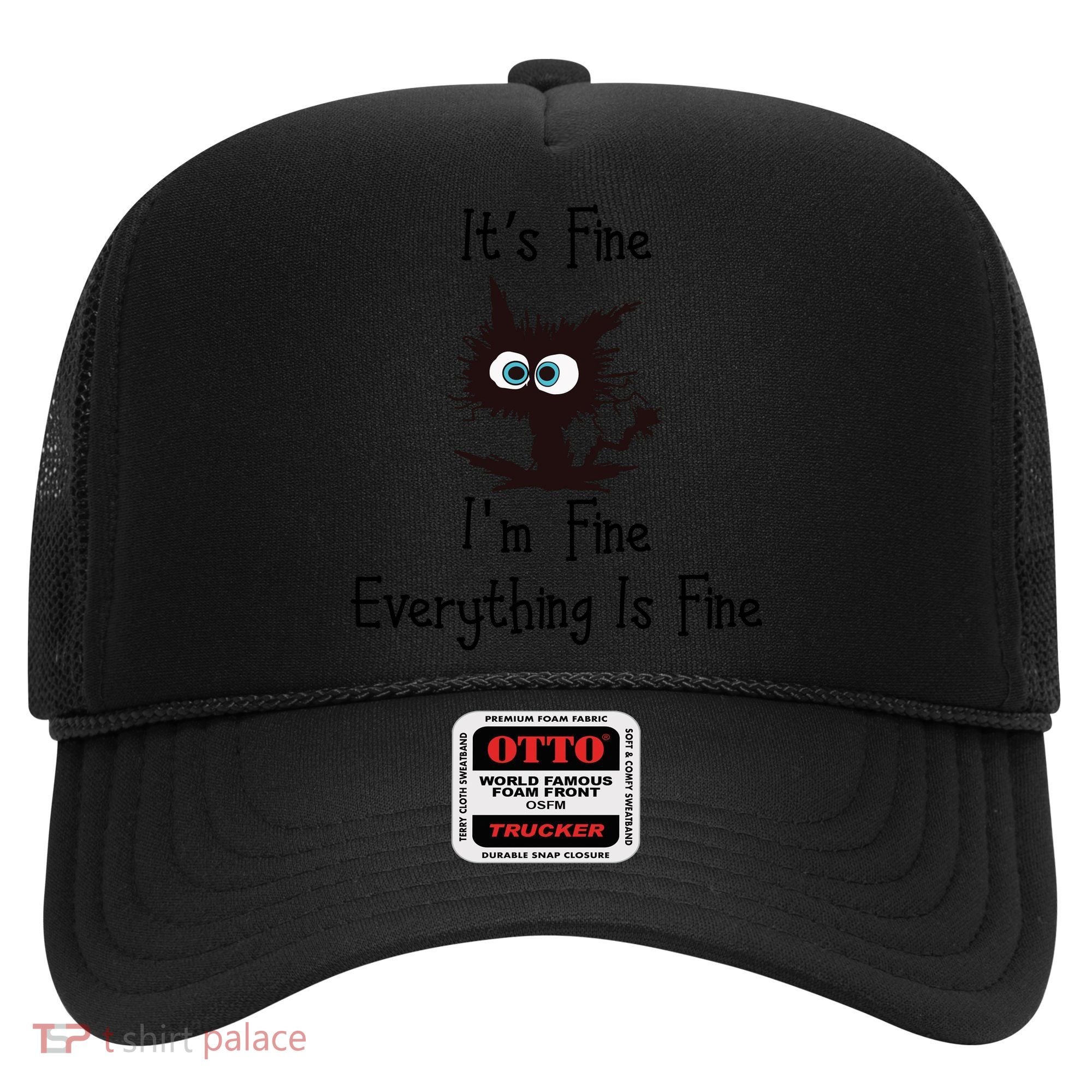 It's Fine I'm Fine Everything Is Fine Funny Cat Hat