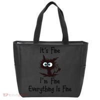 It's Fine I'm Fine Everything Is Fine Funny Cat Tote Bag thumb 0