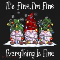 Its Fine I'm Fine Everything Is Fine Gnome Christmas Lights Long Sleeve Visor thumb 3