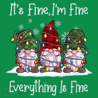 Its Fine I'm Fine Everything Is Fine Gnome Christmas Lights Long Sleeve Mousepad thumb 1