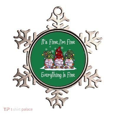 Its Fine I'm Fine Everything Is Fine Gnome Christmas Lights Long Sleeve Ornament