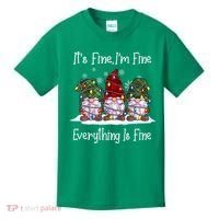 Its Fine I'm Fine Everything Is Fine Gnome Christmas Lights Long Sleeve Kids T-Shirt thumb 0