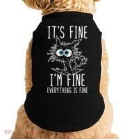It's Fine I'm Fine Everything Is Fine Funny Black Cat Doggie Tank thumb 0
