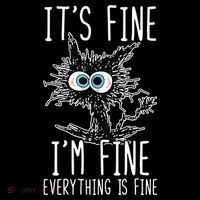 It's Fine I'm Fine Everything Is Fine Funny Black Cat Baby Bodysuit thumb 2