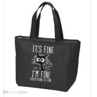 It's Fine I'm Fine Everything Is Fine Funny Black Cat Tote Bag thumb 3