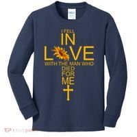 I Fell In Love With The Man Who Died For Me Kids Long Sleeve Shirt thumb 0