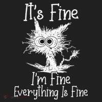 Its Fine Im Fine Everything Is Fine Funny Cat Golf Towel thumb 3