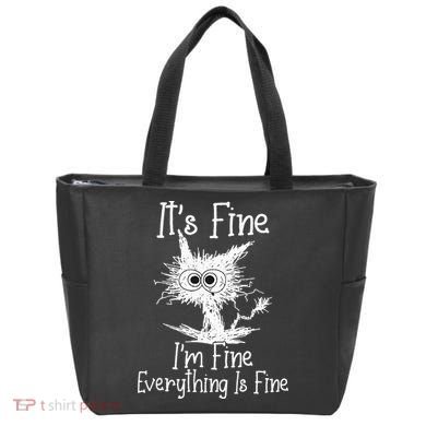 Its Fine Im Fine Everything Is Fine Funny Cat Tote Bag