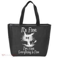 Its Fine Im Fine Everything Is Fine Funny Cat Tote Bag thumb 0