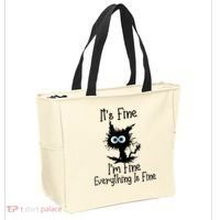 It's Fine I'm Fine Everything Is Fine Cat It's Fine I'm Fine Tote Bag thumb 2