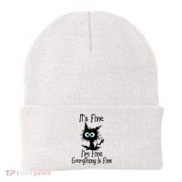 It's Fine I'm Fine Everything Is Fine Cat It's Fine I'm Fine Beanie thumb 0