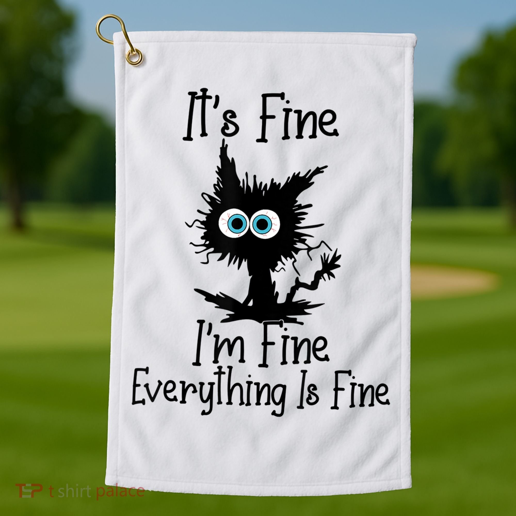It's Fine I'm Fine Everything Is Fine Cat It's Fine I'm Fine Golf Towel