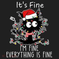 Its Fine Im Fine Everything Is Fine Cat Tangled In Christmas Lights Adult Drive Performance Visor thumb 2