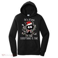 Its Fine Im Fine Everything Is Fine Cat Tangled In Christmas Lights Women's Hoodie thumb 0
