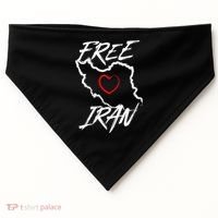 Iran Free Iran Symbol Heart Map Freedom Heart Love USA-Made Doggie Bandana thumb 0
