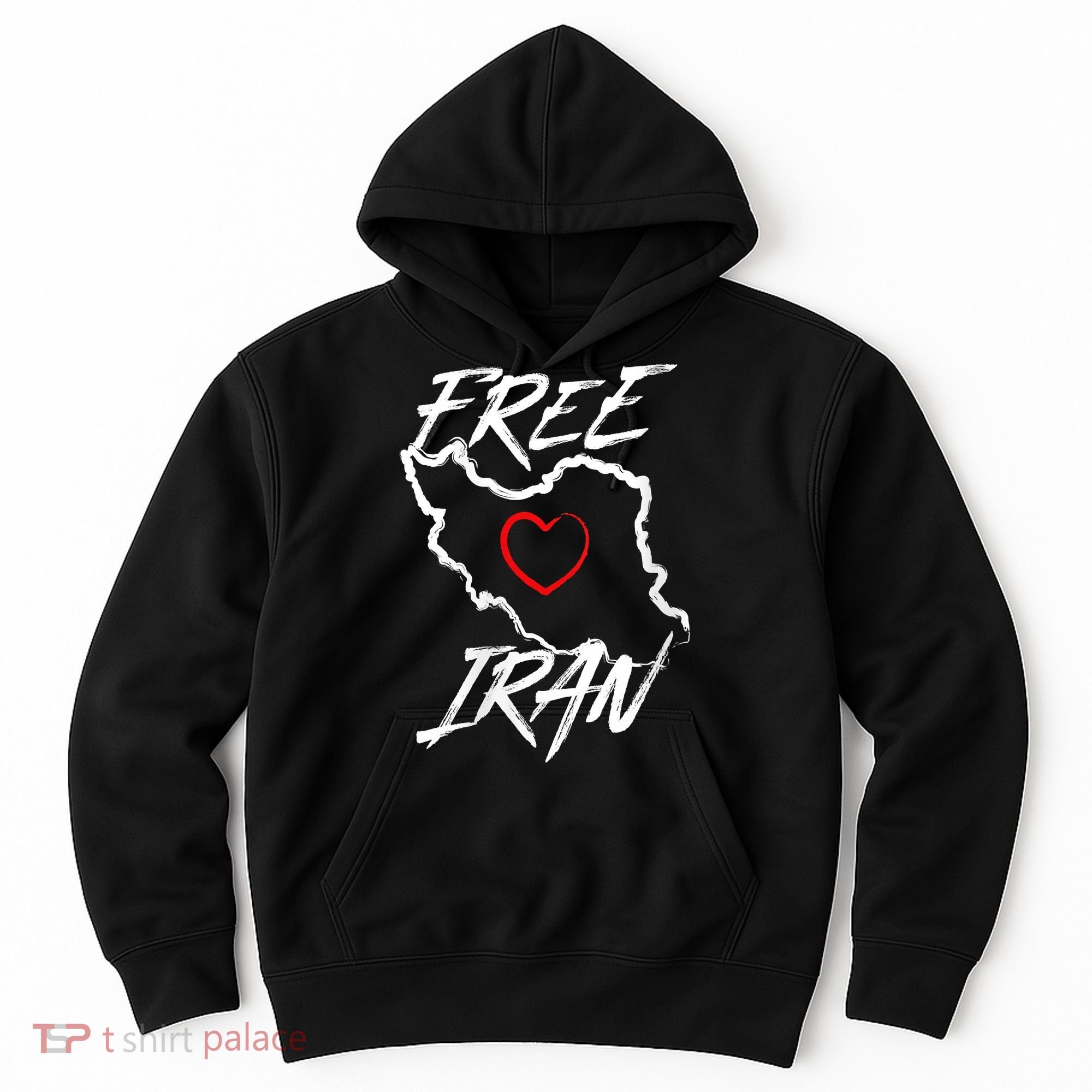 Iran Free Iran Symbol Heart Map Freedom Heart Love Hoodie