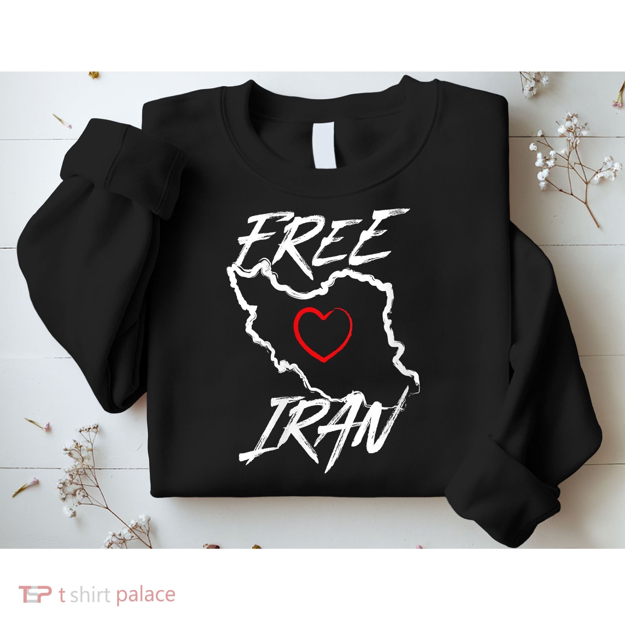 Iran Free Iran Symbol Heart Map Freedom Heart Love Sweatshirt
